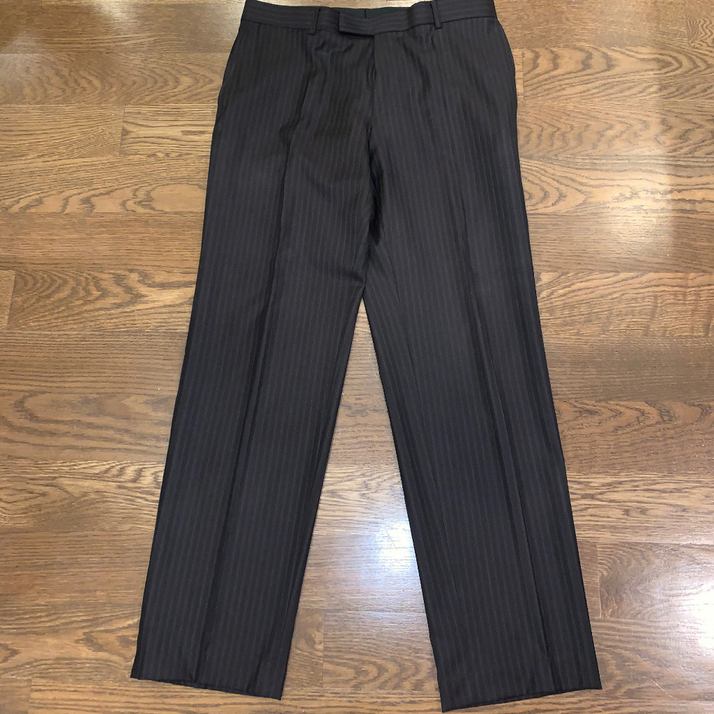 Brown striped wool Hugo Boss dress pants, size 40